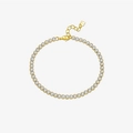 Funkelndes S925 Sterlingsilber Tennisarmband vergoldet mit runden Zirkonia Steinen - 18K Vergoldetes Armband