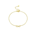 Minimalist gold S925 sterling silver infinity bracelet with adjustable chain - Bracelet / Gold