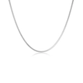 Minimalist 925 sterling silver flat snake bone chain necklace with high polish finish - Platinum-MMN85 (Silver Herringbone Chain)