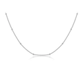 Classic S925 sterling silver bead chain necklace with minimalist polished spheres - Platinum-288 (Silver Satellite Chain)