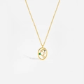 Gold S925 sterling silver zodiac necklace with colorful zircon oval pendant - Capricorn