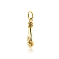 Polished S925 sterling silver Mano Fico fist pendant in golden finish on white background - Figa Hand Gesture (18K Gold Plated) / Pendant Without Chain