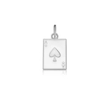 Polished S925 silver Ace of Spades poker card pendant with hanging ring for jewelry - Silver Style / Platinum