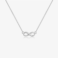 Polished S925 sterling silver infinity pendant necklace on a delicate O-chain - Necklace / Silver