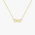 Minimalist gold infinity pendant necklace with a polished metallic finish on a S925 chain - Necklace / Gold