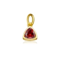 Elegant gold pendant featuring a triangle-cut red gemstone with a sleek polished finish - Pendant Only (No Chain) / January Garnet Red (Birthstone)
