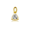 Golden S925 silver triangle pendant with clear zircon stone in a modern minimalist style - April White Zircon (Birthstone)