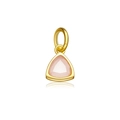 Triangle gold plated S925 silver pendant with faceted pink zircon stone - June Pink Opal (Birthstone)