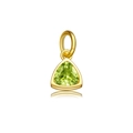 S925 silver pendant with triangular green zircon in a luxury gold finish setting - August Peridot Green (Birthstone)