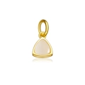 S925 sterling silver gold triangle pendant with milky white gemstone and circular clasp - October Opal White (Birthstone)