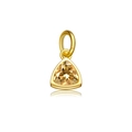 S925 sterling silver triangle pendant with champagne zircon and golden finish - November Citrine Yellow (Birthstone)