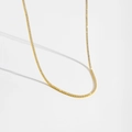 Elegante collar de tenis en plata S925 dorada con una fila de circonitas brillantes - Oro de 18k [Blanco]