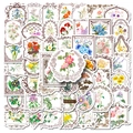 Set di adesivi floreali vintage con rose e gigli per scrapbooking e decorazioni - Serie Adesivi Diario del Giardino