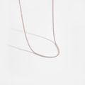 Détail du collier tennis élégant en argent S925 avec de délicates pierres de zircon rose - Or Blanc [Rose]