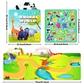 Reusable Animal World jelly sticker book set with zoo scene map and handle for toddlers - Zoo Theme (T01041504)