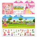 Princess themed reusable jelly sticker book for kids with fairy tale castle scenes - Fairy Tale Princess