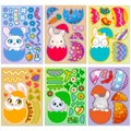 6-pack Easter bunny and eggs DIY puzzle stickers for kids festive craft decoration - Cartoon Easter Face Swap
