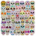 50 pegatinas de calaveras de azúcar góticas para decorar motos y monopatines - Estilo de Calavera Pintada (T01041598)