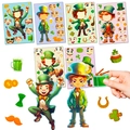 6-pack St. Patrick's Day DIY leprechaun stickers with lucky shamrocks and gold coins - Cartoon St Patrick Face Sticker (T01041775)