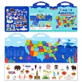 Reusable USA map jelly sticker book for kids early education with landmarks and animals - Map of America Theme (T01041575)