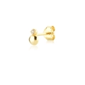 Pendiente minimalista de plata S925 dorada con una pequeña y brillante piedra de circón - Bola con Zircón (MME538-1)