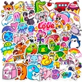 Collection of 50 cute cartoon animal stickers for kids water bottles and skateboards - Fresh Style (T01041652)