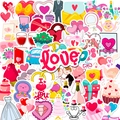 50 wasserfeste Hochzeit und Valentinstag Cartoon-Aufkleber für Koffer und Laptops - Hochzeit Graffiti Stil (T01041430)