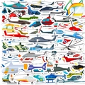 50pcs cool helicopter sticker set with police and emergency designs for skateboards - Helicopter Style (T01041719)