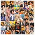 Assorted anime boy stickers for laptop and luggage in vintage collage newspaper style - Anime Handsome Boy (T01041718) / 50 Sheets
