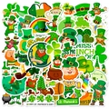 Set di 50 simpatici adesivi San Patrizio per valigie laptop bottiglie d'acqua - Stile Cappello Verde San Patrizio(T01041767)