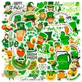 50 adesivi a fumetti per San Patrizio con disegni di leprechaun e trifoglio - Stile Mix Cappello Verde(T01041768)