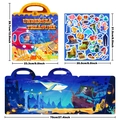 Reusable ocean treasure jelly sticker book set with foldable long background board for kids - Underwater Treasure