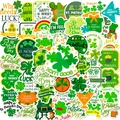 Confezione da 50 adesivi festivi per San Patrizio con trifogli e folletti verdi - Stile Verde Smeraldo San Patrizio(T01041281)