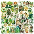 Adesivi di San Patrizio stile vintage con trifogli verdi e simpatici personaggi - Stile Acquerello Vintage San Patrizio(T01042216)