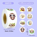 Rol met 500 schattige luiaard stickers met 8 patronen voor kinderen en scrapbooking - Luiaard Stijl (T01041762)