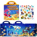 Wiederverwendbares Meeresschatz Jelly Stickerbuch mit Griffen für frühkindliches Lernen - Unterwasserschatz