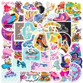 Détail d'autocollants de patins à roulettes rétro avec motifs graffiti néon des années 90 - Style de Patins à Roulettes de Dessin Animé (T01041720)