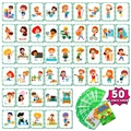 Juego de 50 tarjetas de aprendizaje cognitivo de acción para educación visual temprana - Cognición de Acción (50 Hojas)