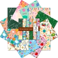 Detailansicht von 12 dekorativen Scrapbook-Papieren zum Lehrertag mit Schulmotiven - Materialpapier Nicht wiederholte Stile / Lehrertag Serie (T01041792)