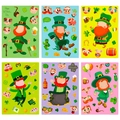 6 sheets of Saint Patrick's Day DIY Leprechaun stickers with festive cartoon face mix matching - Top Hat St Patrick (T01041776)