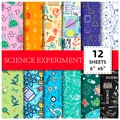 Deko-Papier-Set für Scrapbooking mit 12 bunten 6x6-Wissenschaftsexperiment-Motiven - Thema Wissenschaftliches Experiment (Einzigartige Stile) / Quadratisch