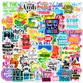 50 adesivi motivazionali colorati per valigie e agende con citazioni in inglese - Stile Slogan Ispiratore (T01041953)