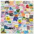 Set of 100 motivational English phrase stickers for laptops and suitcases in vibrant colors - Motivational Theme Style 3(BP-240322-100)