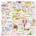 Lot de 100 autocollants de citations inspirantes en anglais pour scrapbooking et planners DIY - Collection de Citations Guérison Vintage (BP-240324-100)