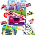 Kids reusable transportation sticker book with over 134 vehicle stickers for toddlers - Cartoon Vehicle Sticker Book (T01041879)