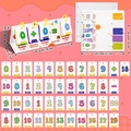 Detailed view of desktop math learning flip charts with number cards and stand dimensions - Math Numbers (T01041924)