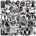 100PCS black and white Gothic punk graffiti stickers for laptop and luggage decoration - Dark Art Style (T01041865)