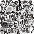 Collection of 100 black and white gothic punk graffiti stickers for luggage decoration - Gothic Portrait Style (T01041866)