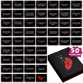 Jeu de 50 cartes de conversation pour couples avec boîte noire au design élégant - Style De Carte De Conversation Profonde (T01042024) / 50 Feuilles