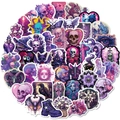 Set di adesivi gotici viola con teschi fantasy e motivi mistici dall'estetica dark - Stile Artistico Dark Fantasy (T01041844)